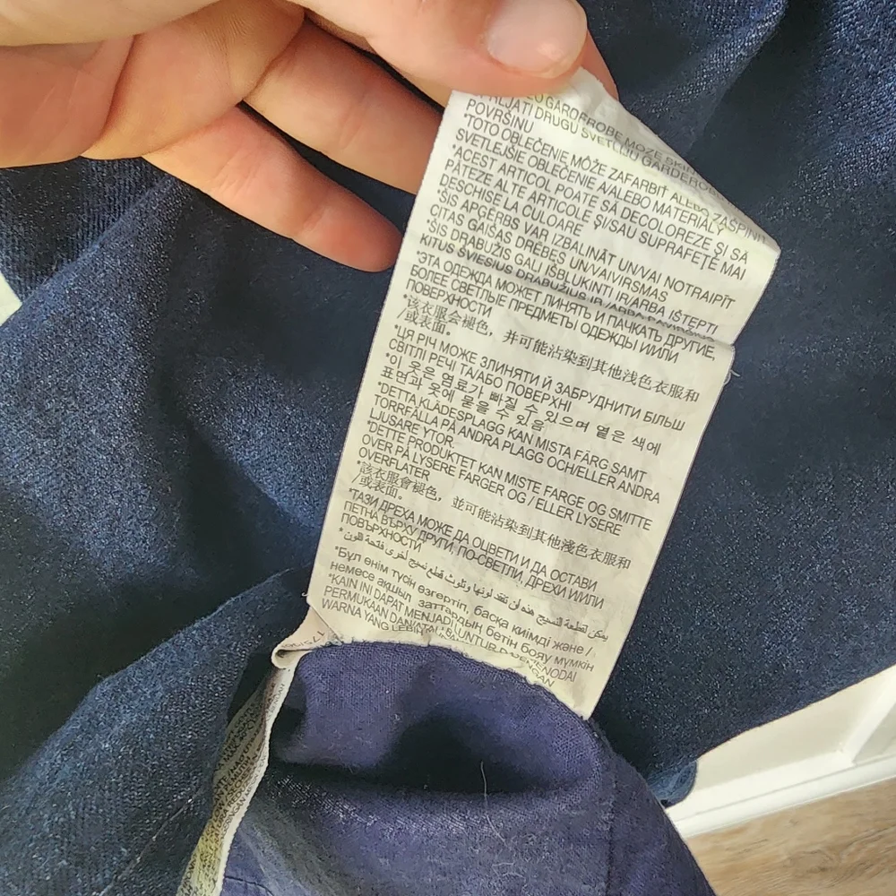 Zara Trafaluc Denim Overall Skirt Dark Blue Mini Size Large - Picture 6 of 13